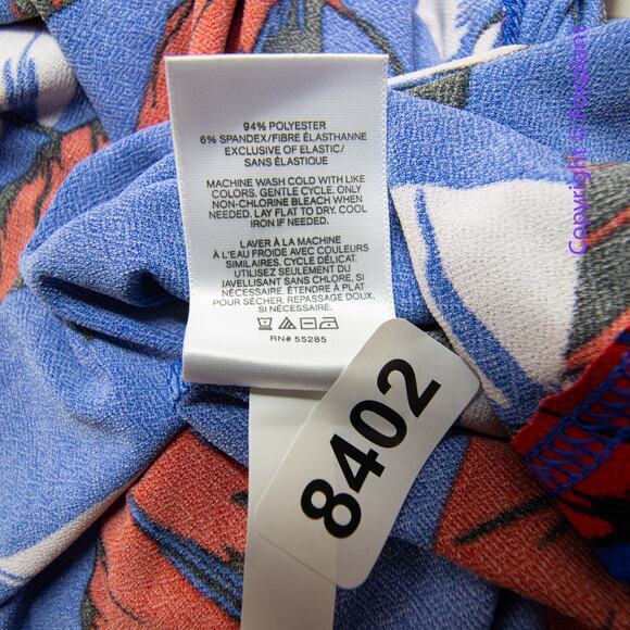 New! Express Blue Print tropical Jumpsuit, women's size L - Picture 12 of 12